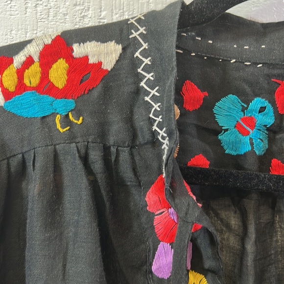 Vintage 1960/70 cotton voile embroidered tunic - Picture 2 of 3